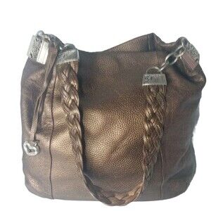 Brighton Hobo Shoulder Bag Large Bronze Leather Handbag